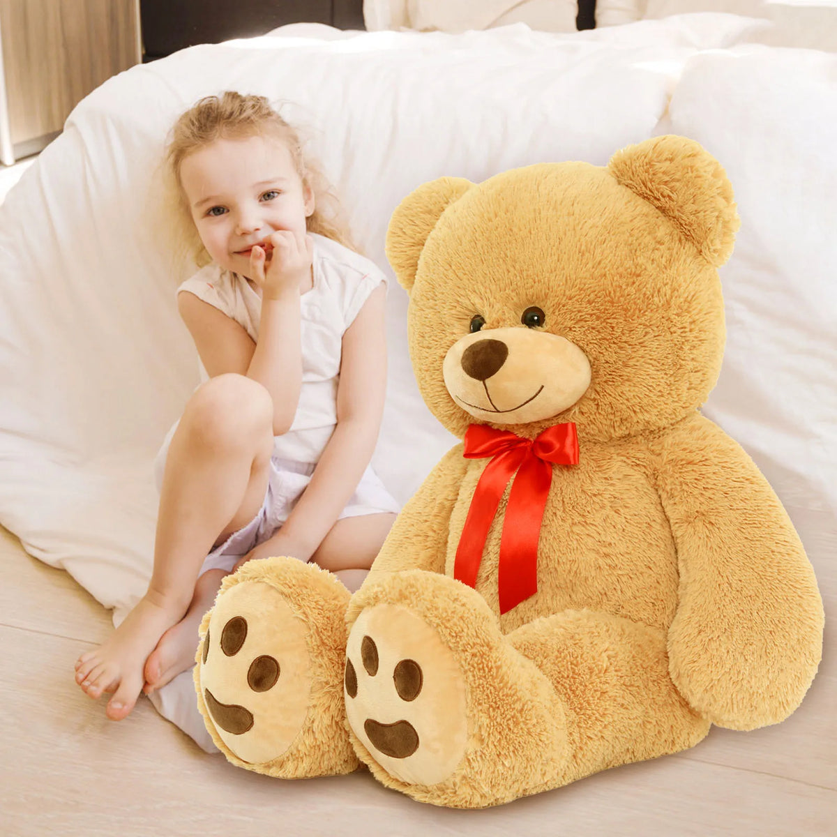 Cuddly Plush Teddy Bear | Large Brown Stuffed Animal for Comfort 4
