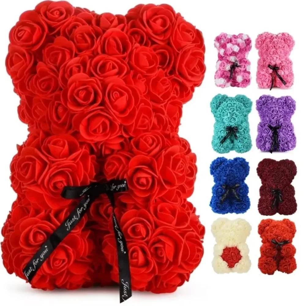 Eternal Rose | Teddy Bear with Artificial Flowers | Unique Gift for Special Occasions 0