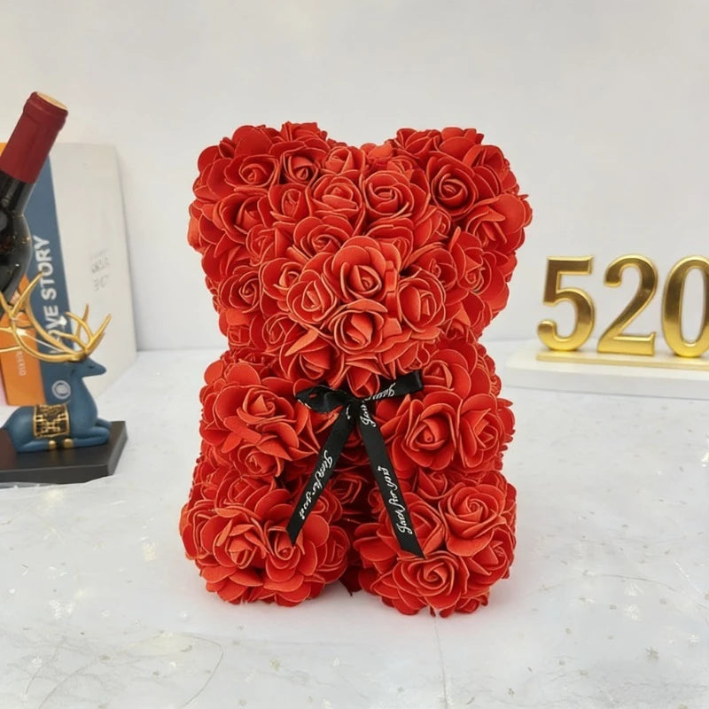 Eternal Rose | Teddy Bear with Artificial Flowers | Unique Gift for Special Occasions 1