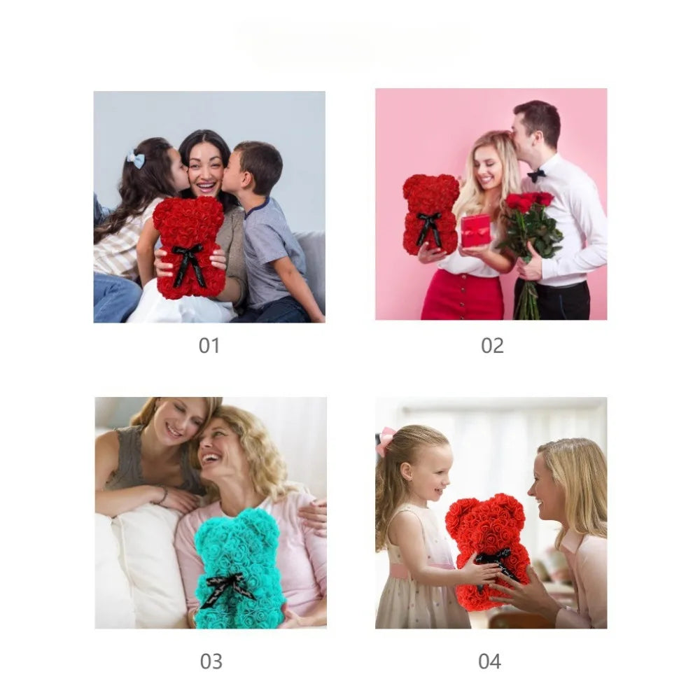 Eternal Rose | Teddy Bear with Artificial Flowers | Unique Gift for Special Occasions 2