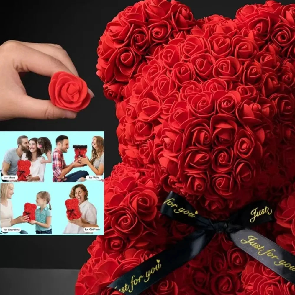 Eternal Rose | Teddy Bear with Artificial Flowers | Unique Gift for Special Occasions 3