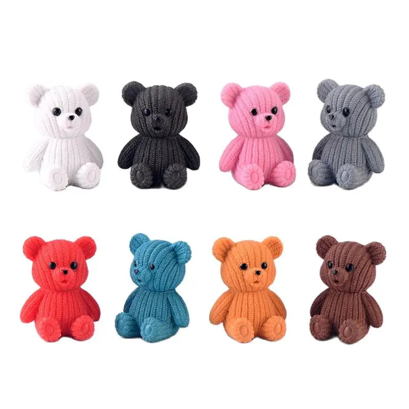 Miniature Teddy Bear Figurine | Cute Plastic Decoration with Whimsical Design | Perfect for Fairy Gardens and Home Decor 0
