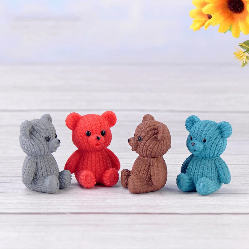Miniature Teddy Bear Figurine | Cute Plastic Decoration with Whimsical Design | Perfect for Fairy Gardens and Home Decor 11