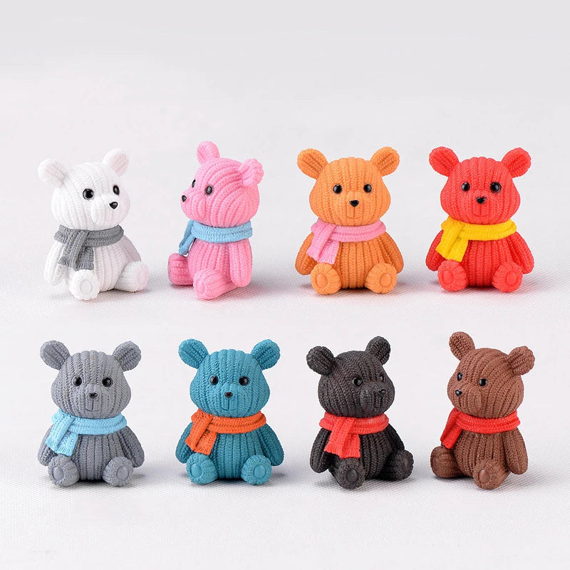 Miniature Teddy Bear Figurine | Cute Plastic Decoration with Whimsical Design | Perfect for Fairy Gardens and Home Decor 15