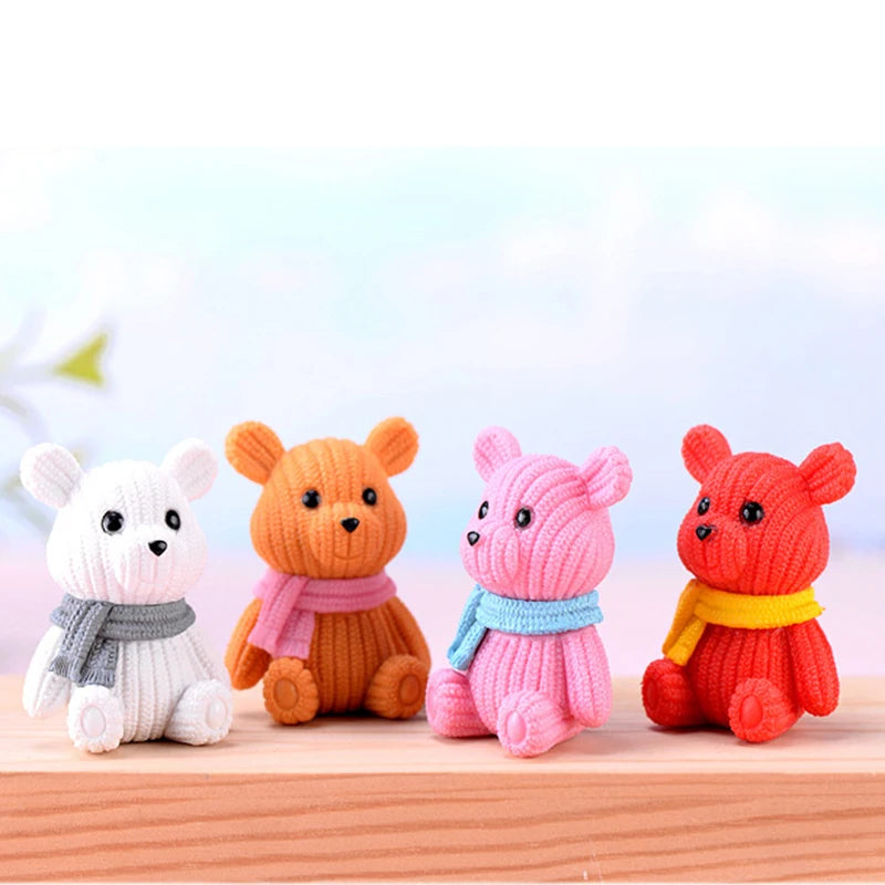 Miniature Teddy Bear Figurine | Cute Plastic Decoration with Whimsical Design | Perfect for Fairy Gardens and Home Decor 18