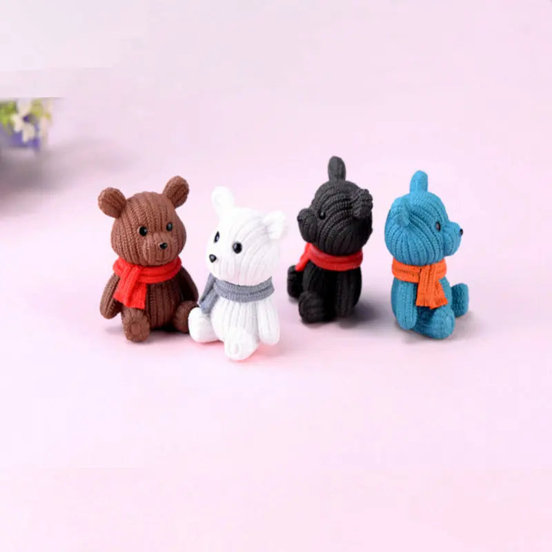 Miniature Teddy Bear Figurine | Cute Plastic Decoration with Whimsical Design | Perfect for Fairy Gardens and Home Decor 21