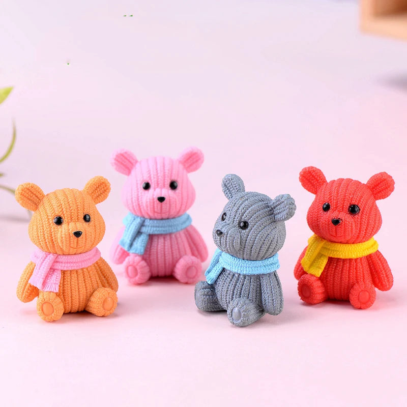 Miniature Teddy Bear Figurine | Cute Plastic Decoration with Whimsical Design | Perfect for Fairy Gardens and Home Decor 23