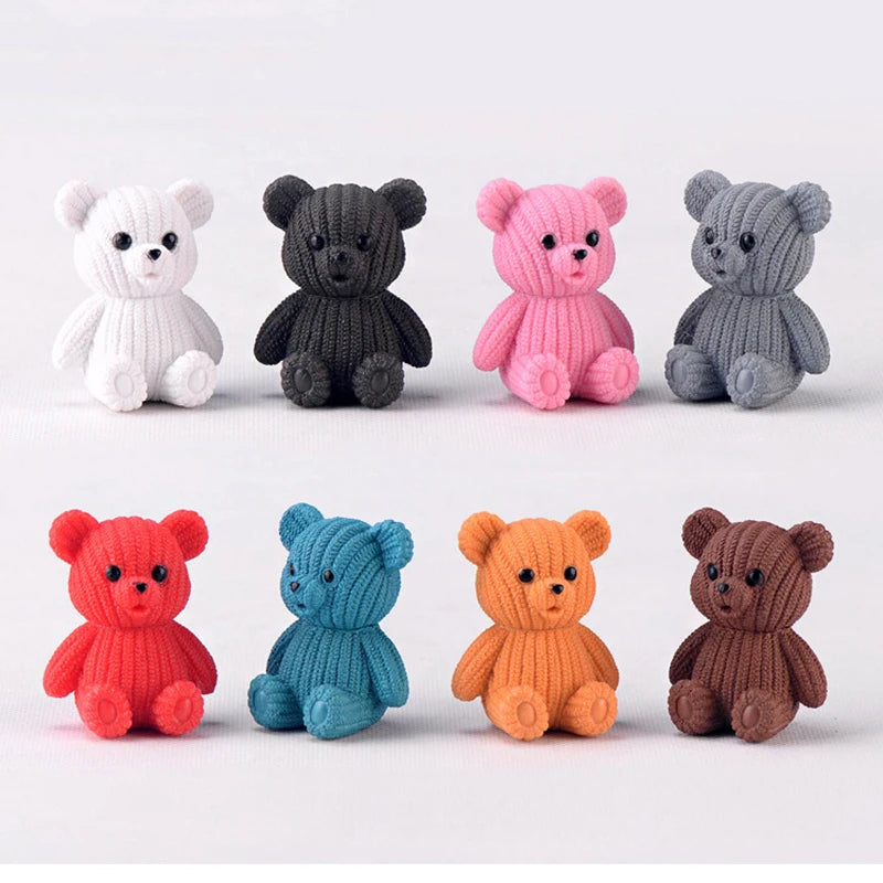 Miniature Teddy Bear Figurine | Cute Plastic Decoration with Whimsical Design | Perfect for Fairy Gardens and Home Decor 25