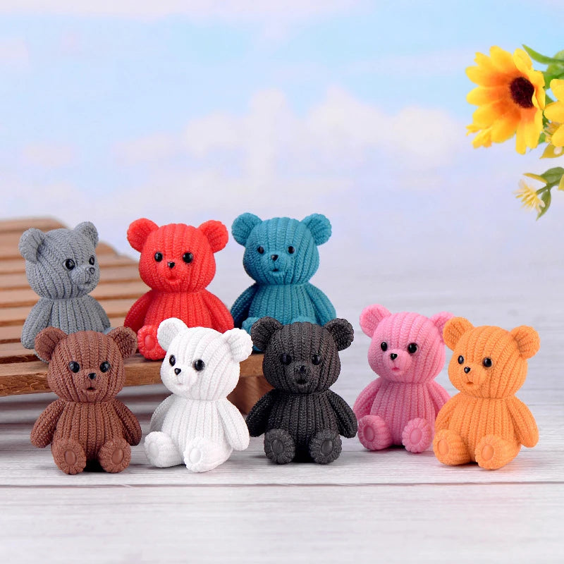 Miniature Teddy Bear Figurine | Cute Plastic Decoration with Whimsical Design | Perfect for Fairy Gardens and Home Decor 3