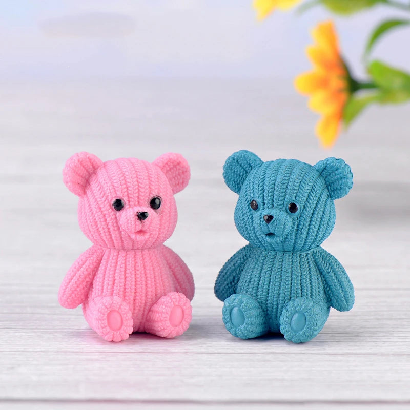 Miniature Teddy Bear Figurine | Cute Plastic Decoration with Whimsical Design | Perfect for Fairy Gardens and Home Decor 4