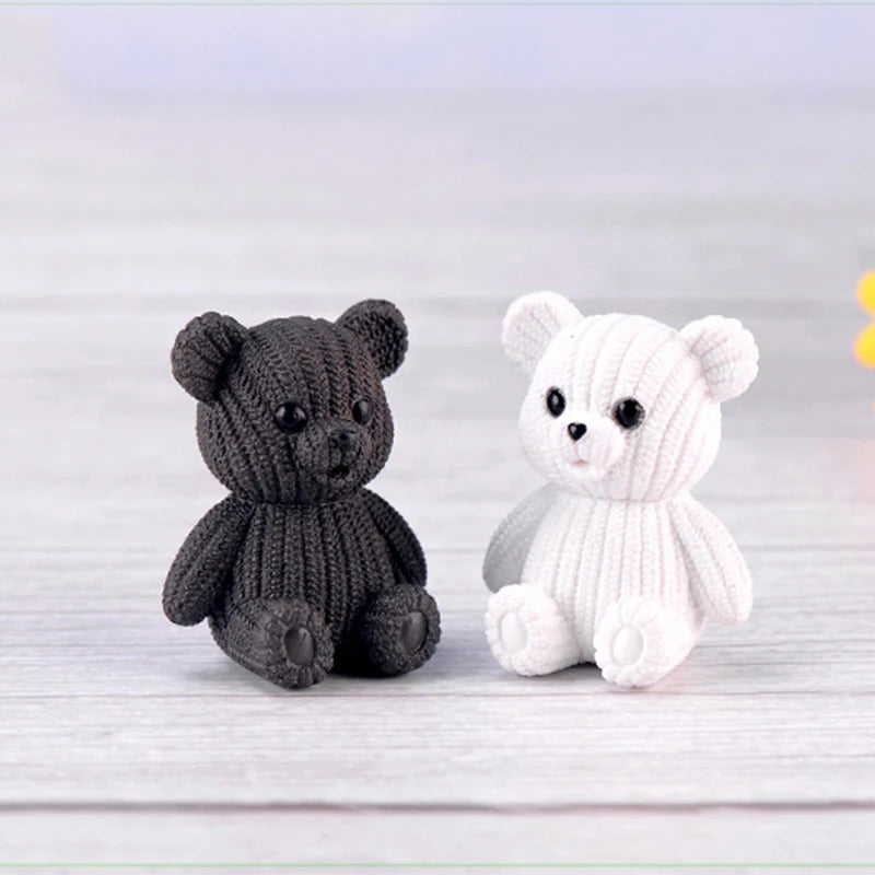 Miniature Teddy Bear Figurine | Cute Plastic Decoration with Whimsical Design | Perfect for Fairy Gardens and Home Decor 5